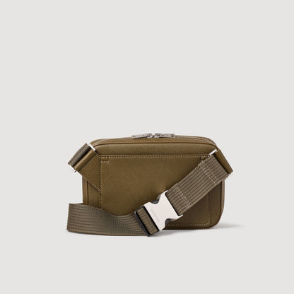 Small Recycled Leather Bag Olive Green.