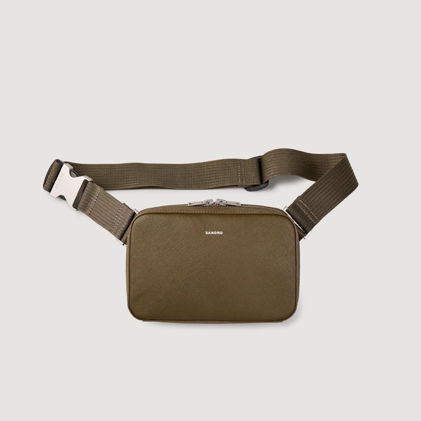 Small Recycled Leather Bag Olive Green.