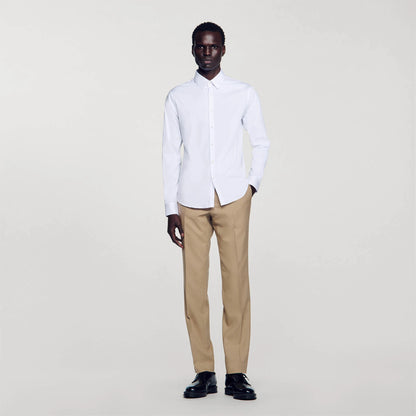 Fitted Stretch Cotton Shirt White