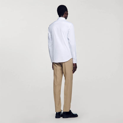 Fitted Stretch Cotton Shirt White