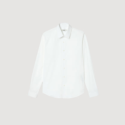 Fitted Stretch Cotton Shirt White