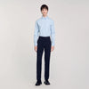 Fitted Stretch Cotton Shirt - Sky Blue Sky Blue