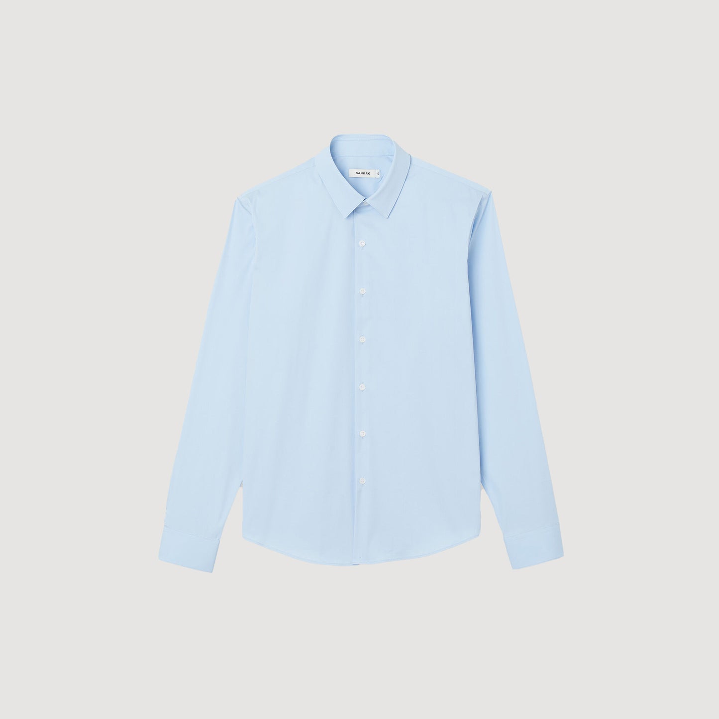 Fitted Stretch Cotton Shirt - Sky Blue Sky Blue