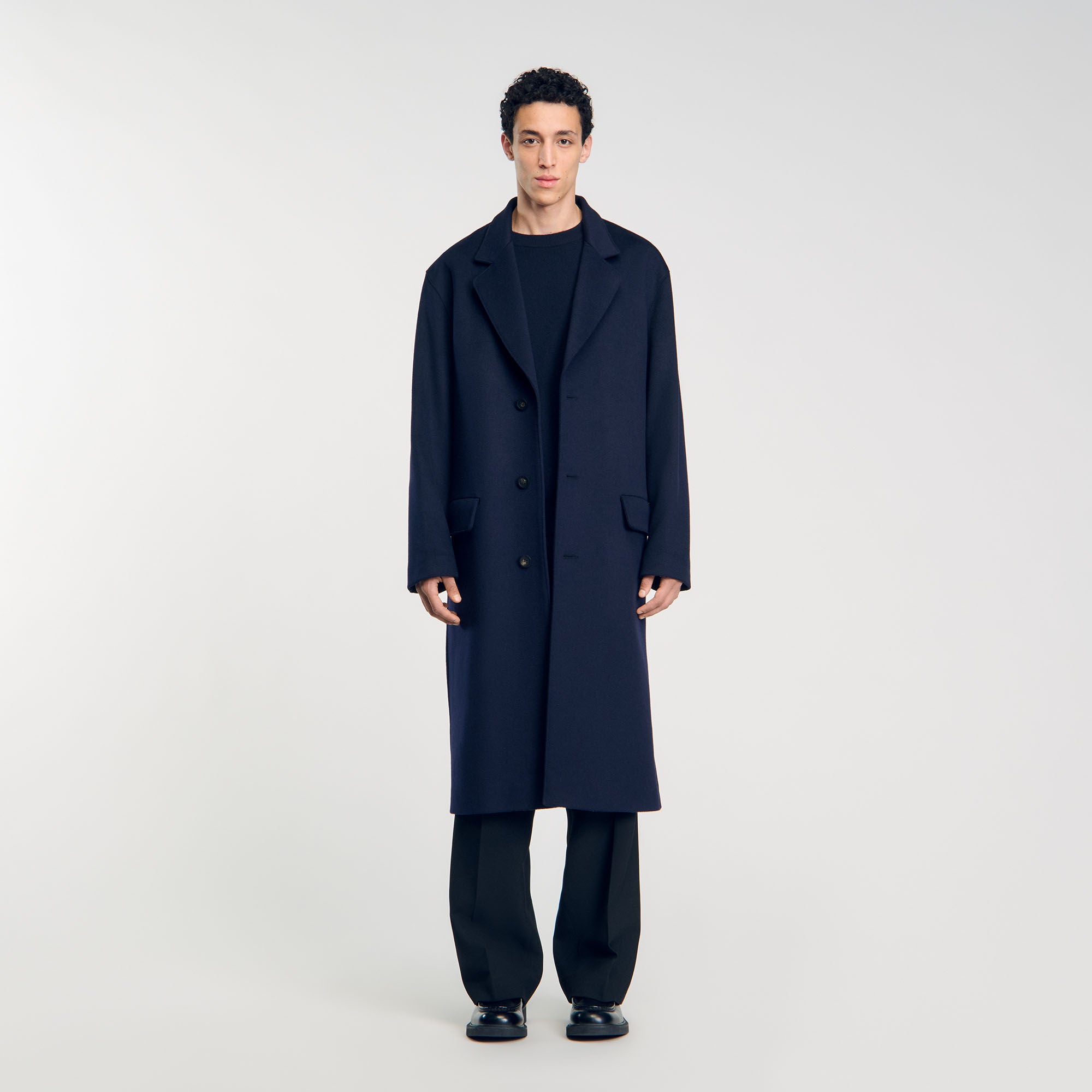 Navy oversized coat on sale