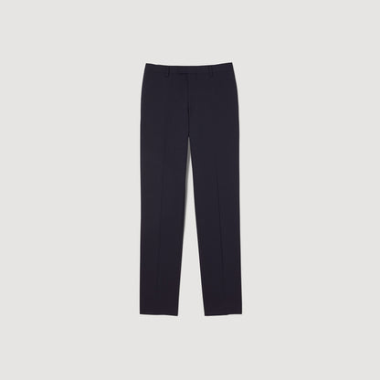 Classic Wool Suit Trousers Navy Blue