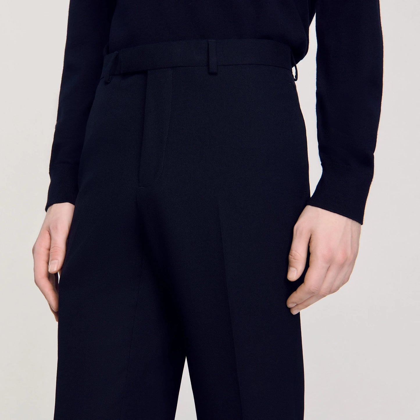 Wool Suit Trousers Navy Blue