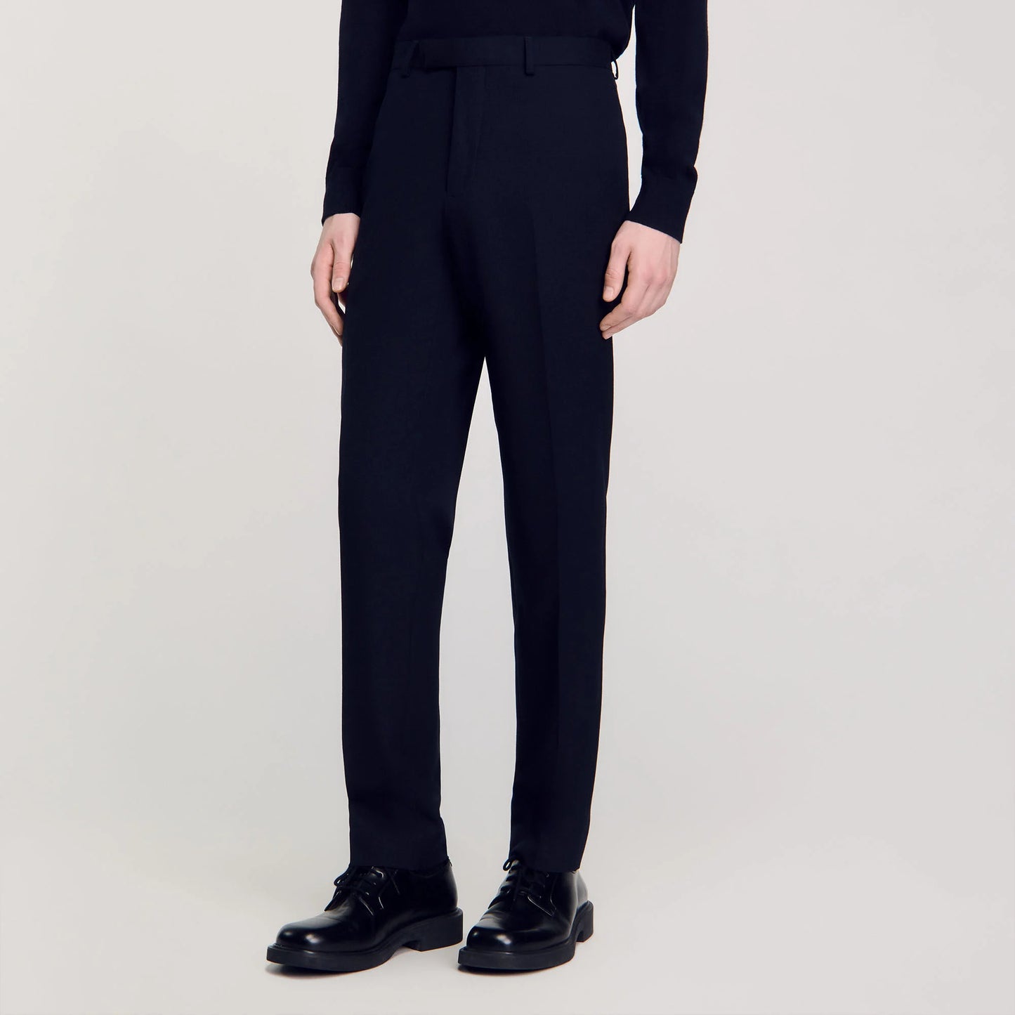 Wool Suit Trousers Navy Blue