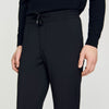 Elasticated Straight-Leg Pants Black