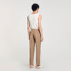 Elasticated Straight-Leg Trousers Dark Sand