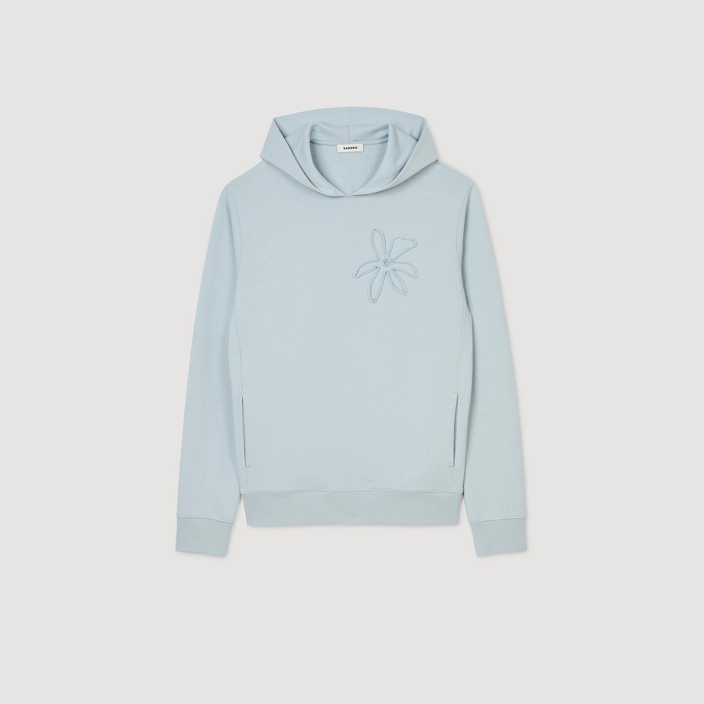 Single Flower Hoodie Baby Blue