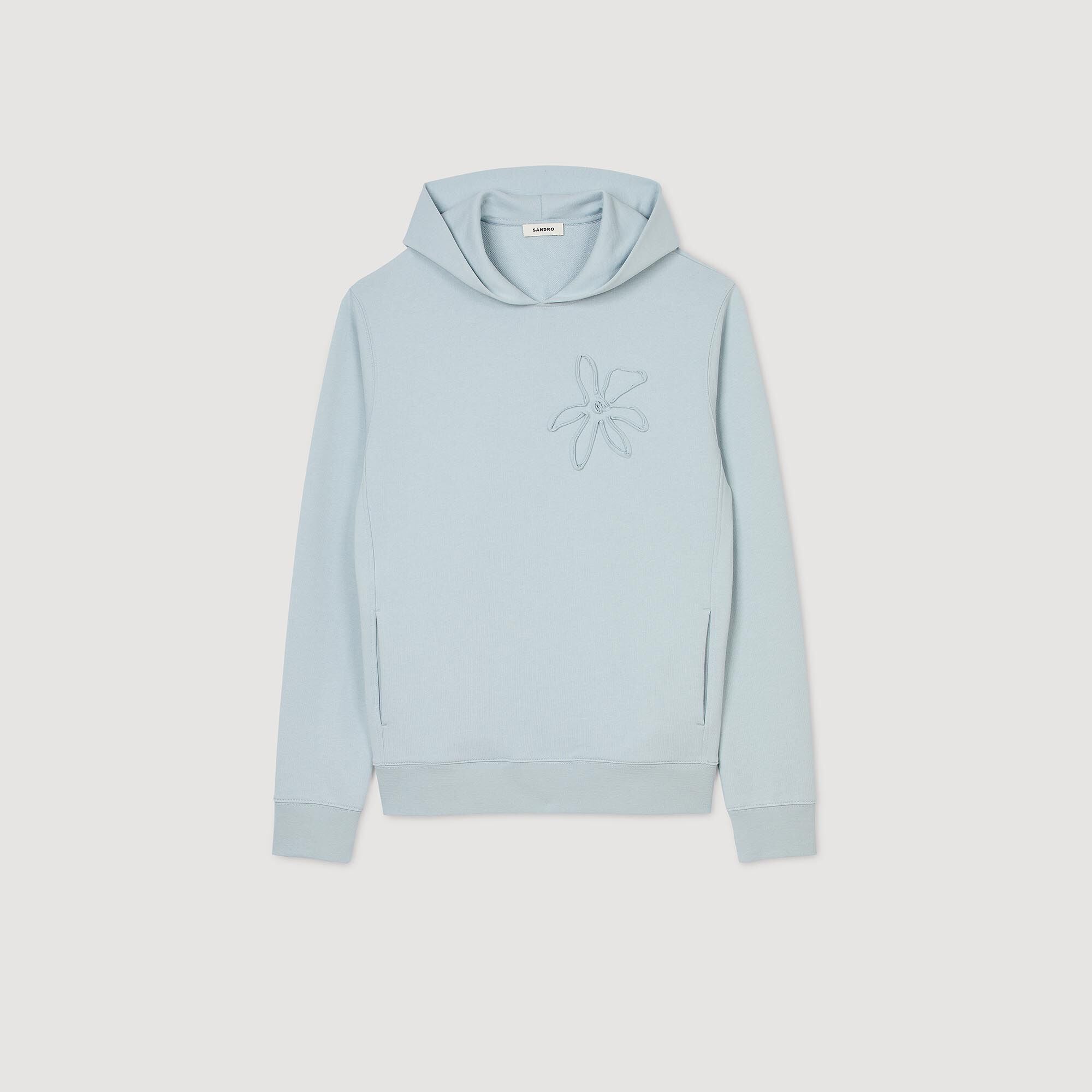 Single Flower Hoodie Baby Blue