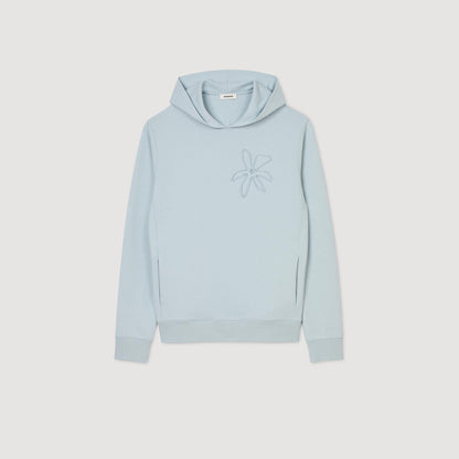 Single Flower Hoodie Baby Blue