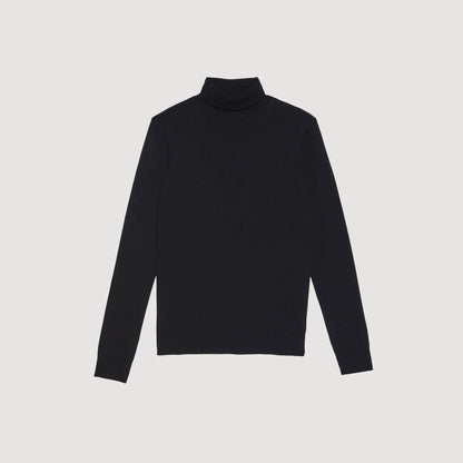 Roll Neck Wool Sweater Black