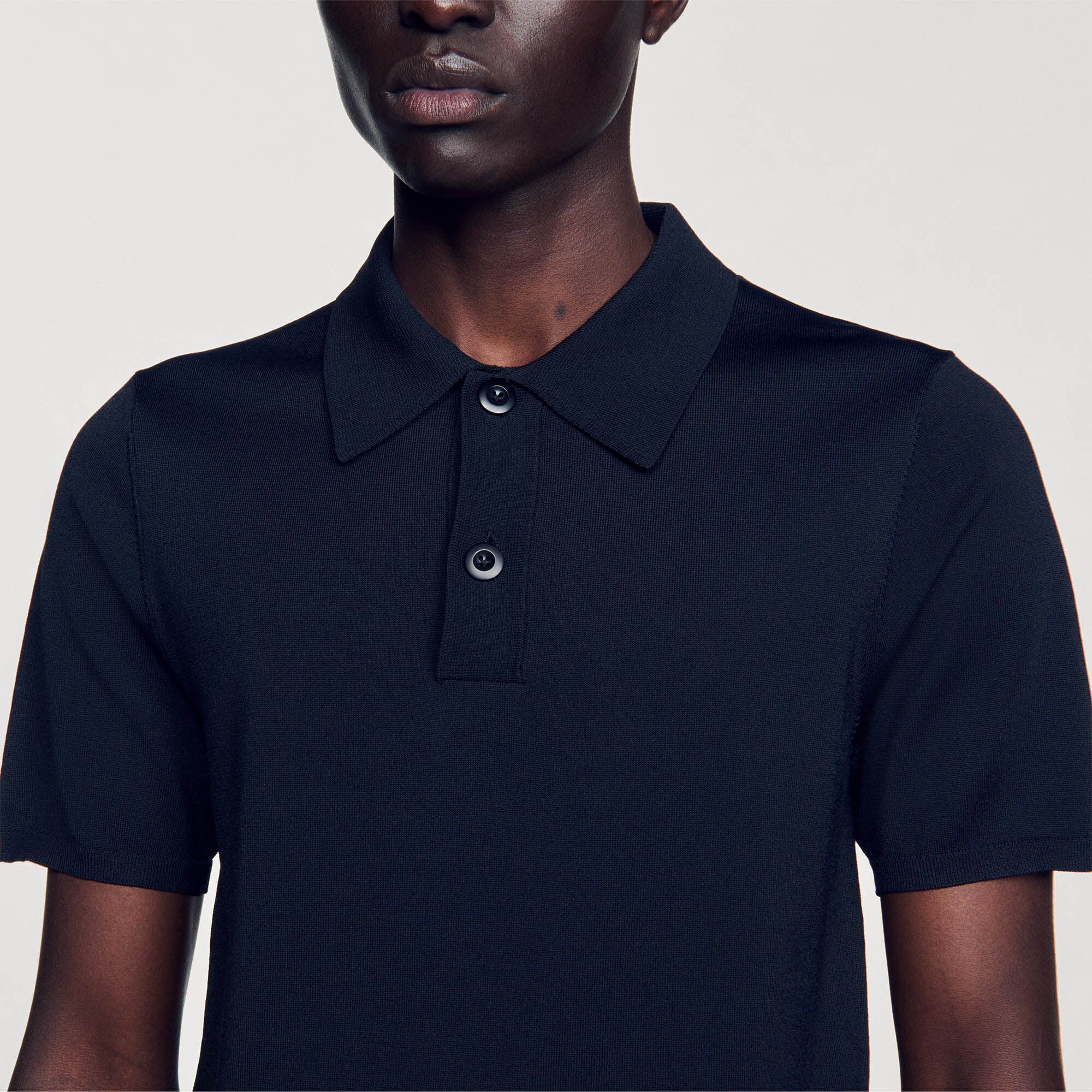 Knitted Polo Shirt Black