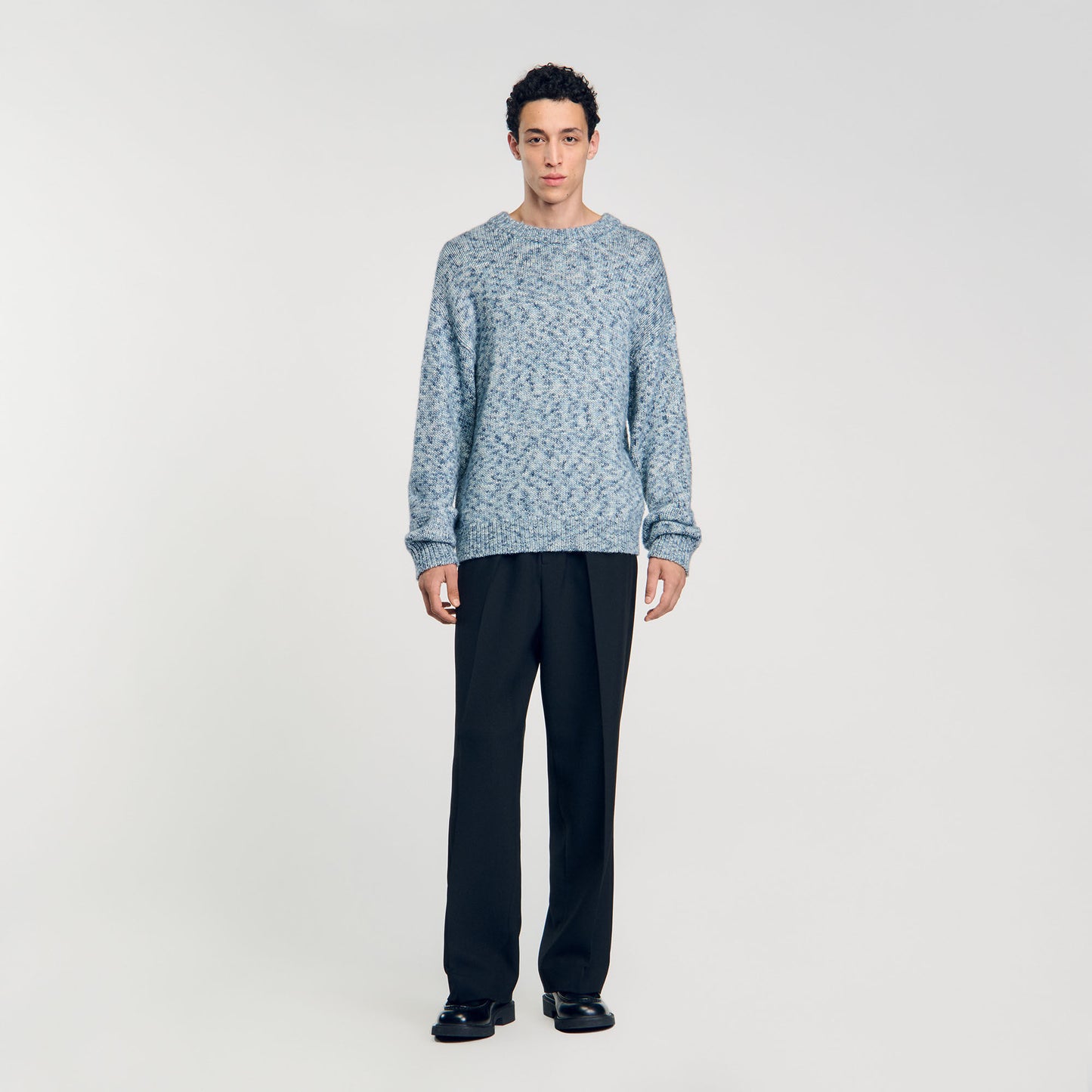 Marled Knit Jumper Sky Blue