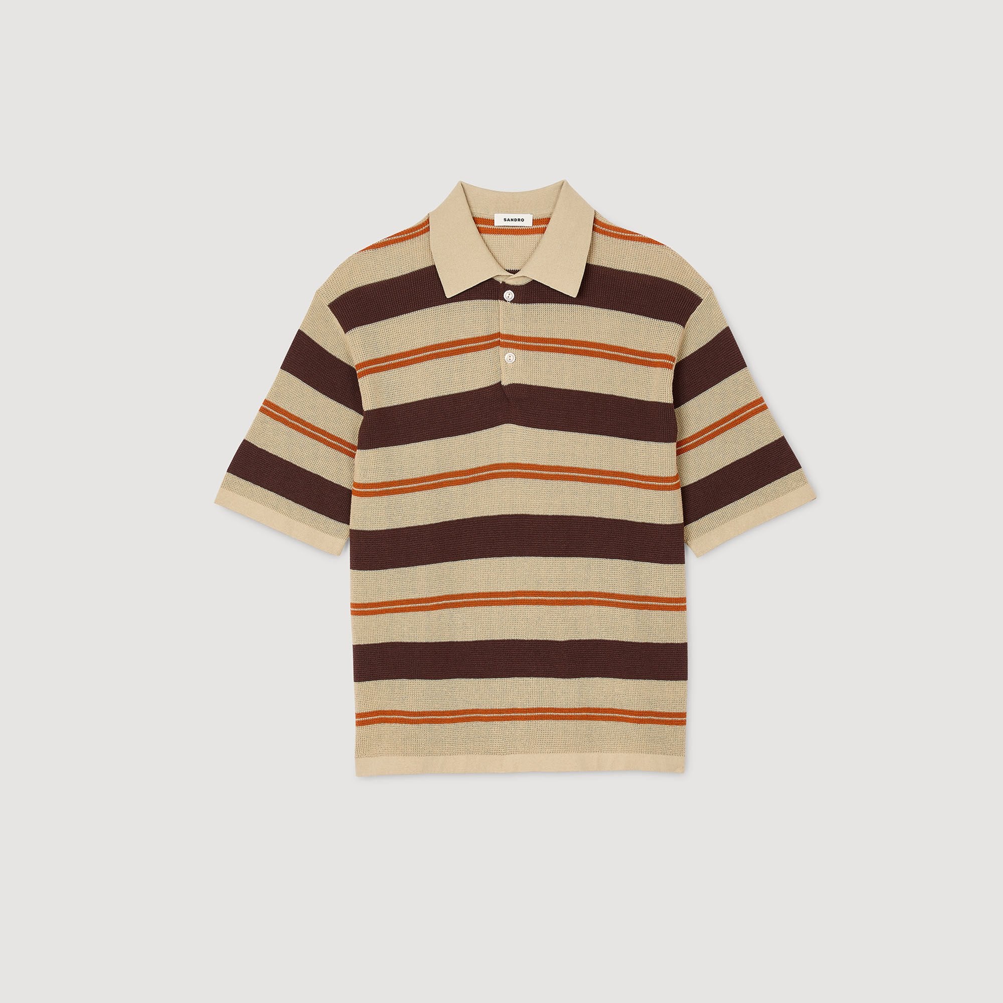 Stripes Polo Stripy Knit Polo Shirt Nut Nut