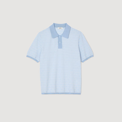 Cross Knit Polo Square Cross Polo Shirt Bluesky Bluesky