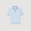 Cross Knit Polo Square Cross Polo Shirt Bluesky Bluesky