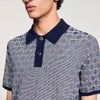 Cross Knit Polo Square Cross Polo Shirt Navyblue Navyblue