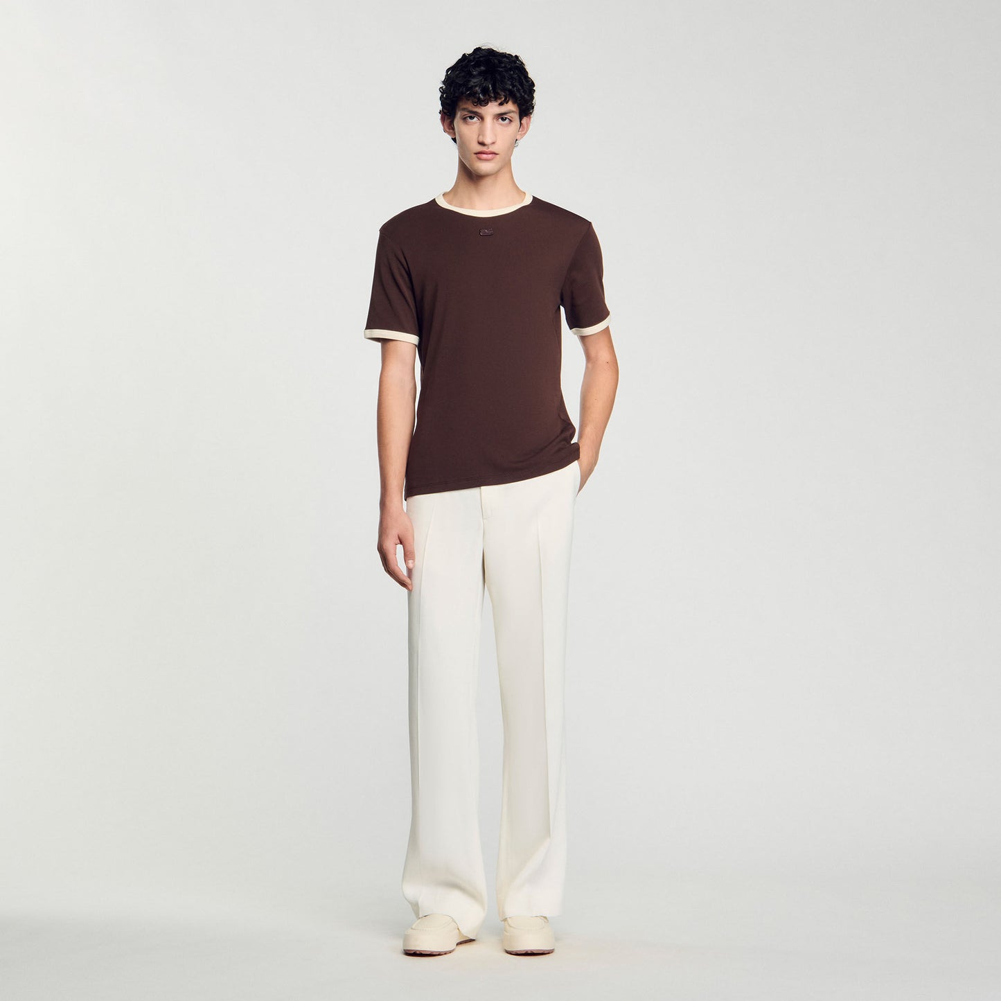 Two-Tone Patch T-Shirt Moka.