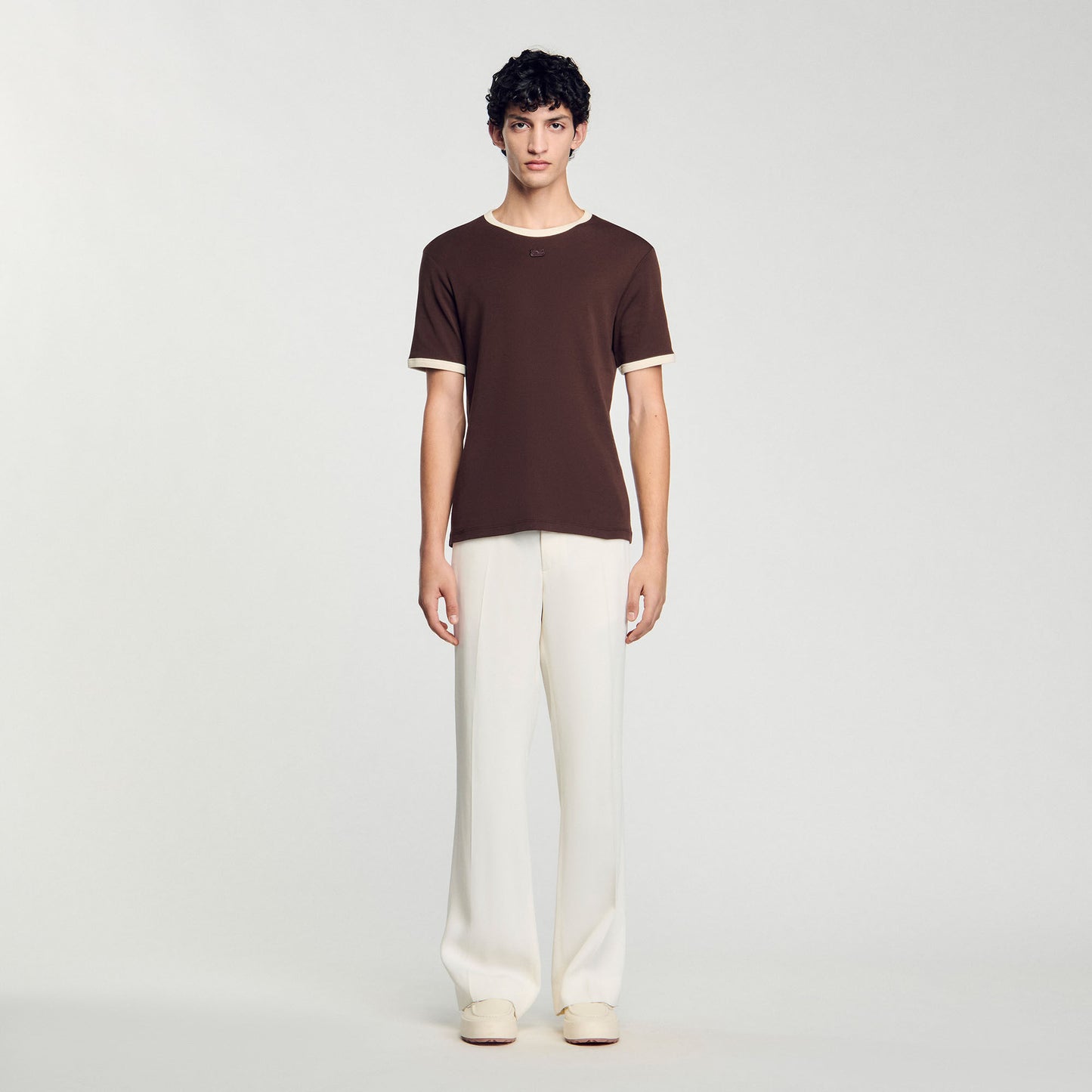 Two-Tone Patch T-Shirt Moka.