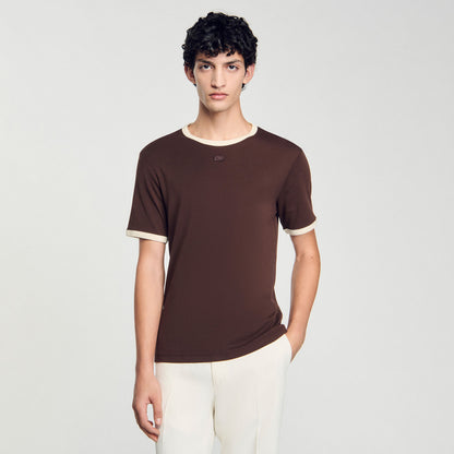 Two-Tone Patch T-Shirt Moka.