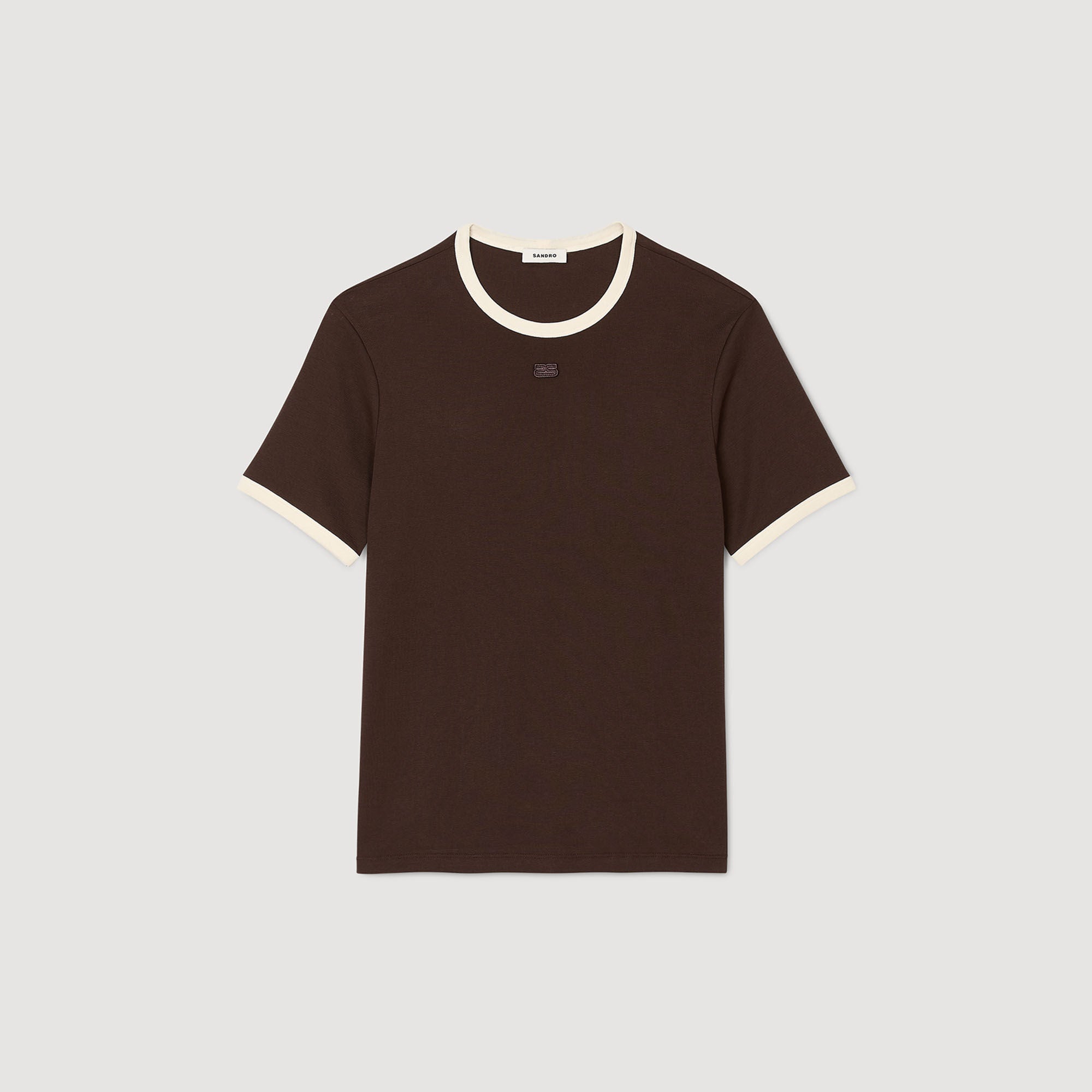 Two-Tone Patch T-Shirt Moka.