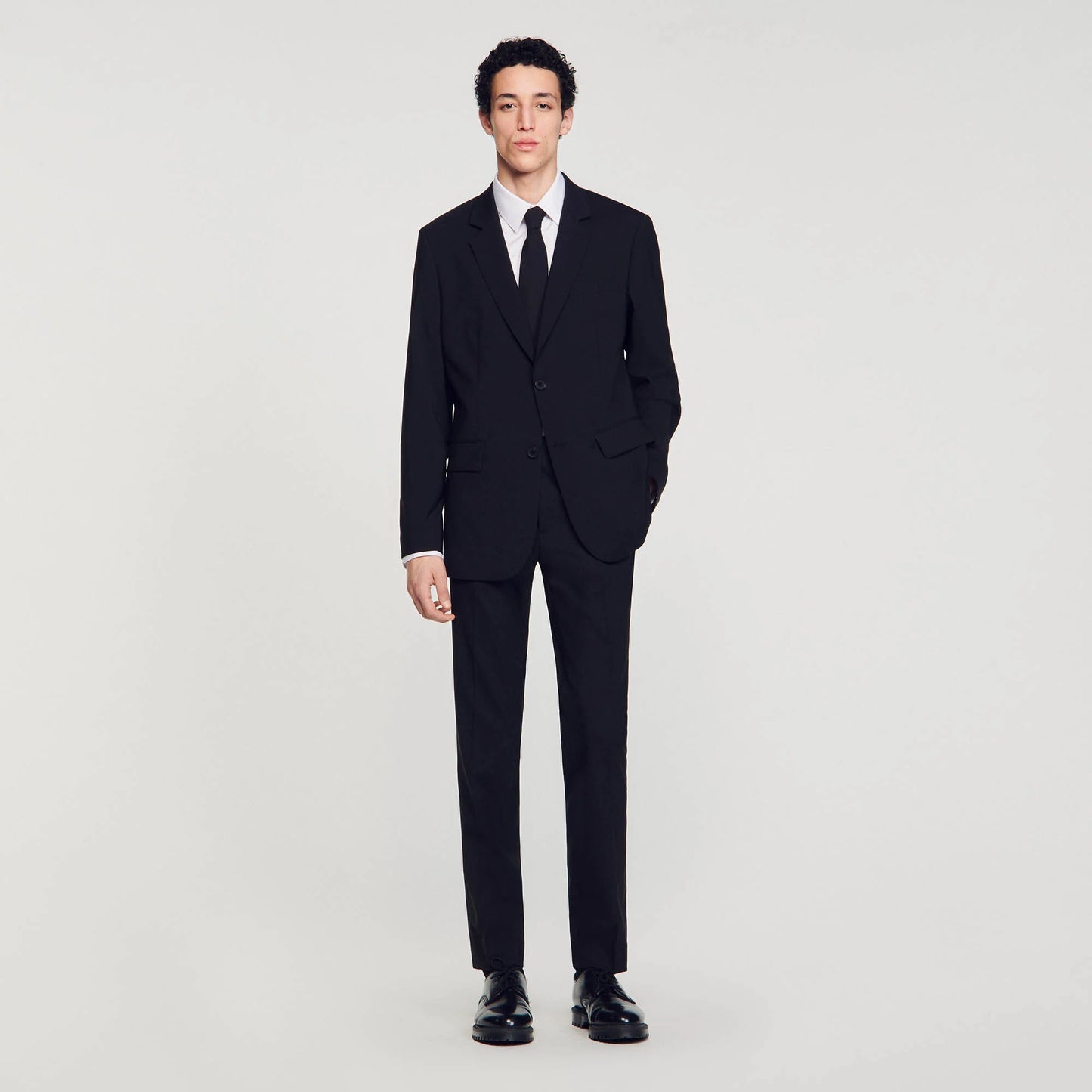 Virgin Wool Suit Jacket Black