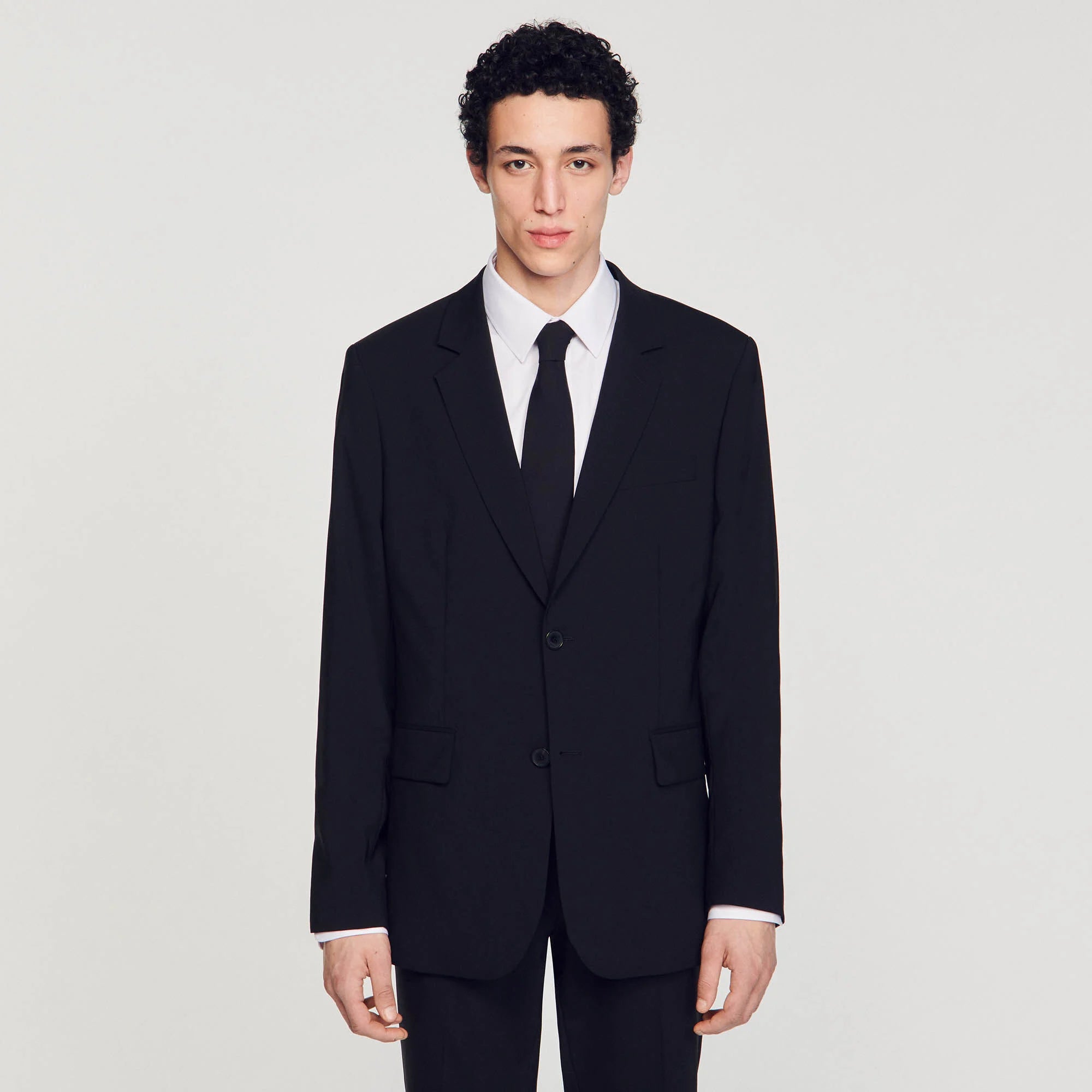 Virgin Wool Suit Jacket Black