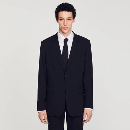 Virgin Wool Suit Jacket Black