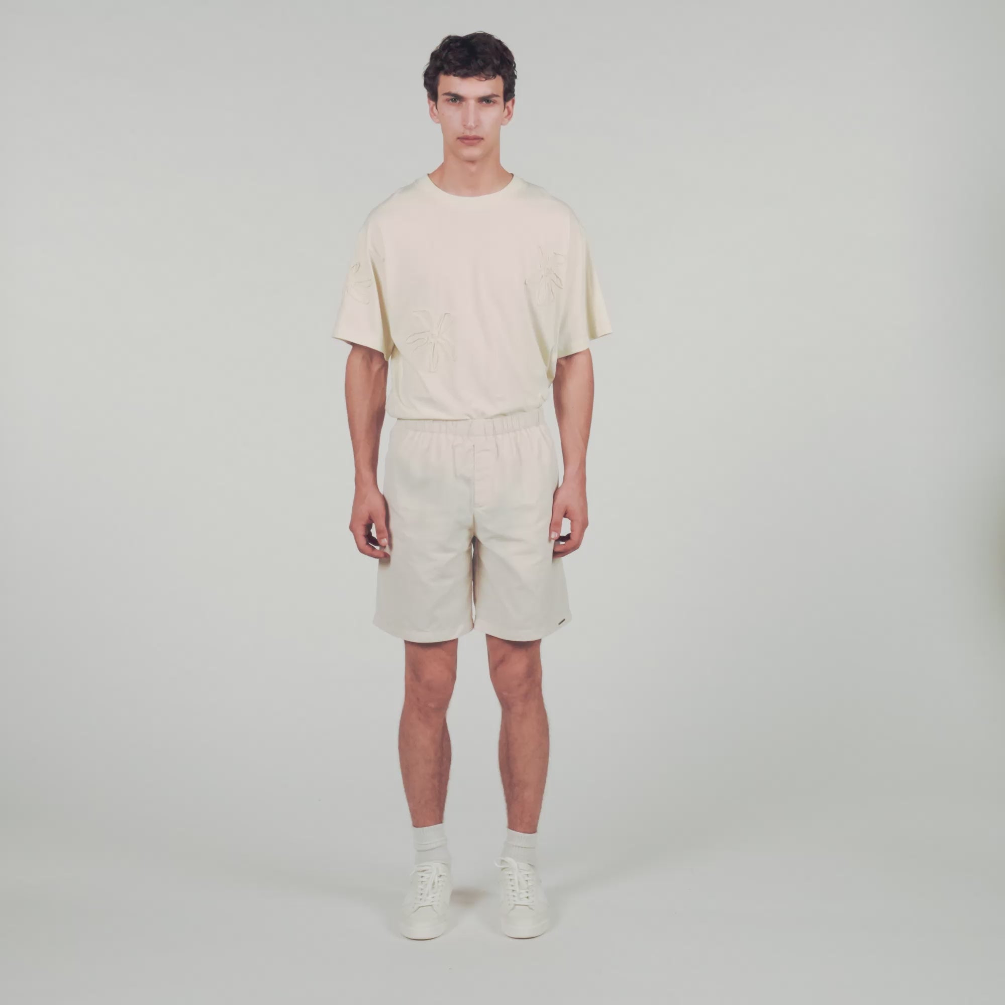 Technical Fabric Bermuda Shorts Ivory