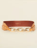 Leather Belt With Chain Camel