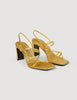 Embossed Leather Sandals Gold