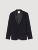 Tuxedo Jacket With Satin Navy Blue